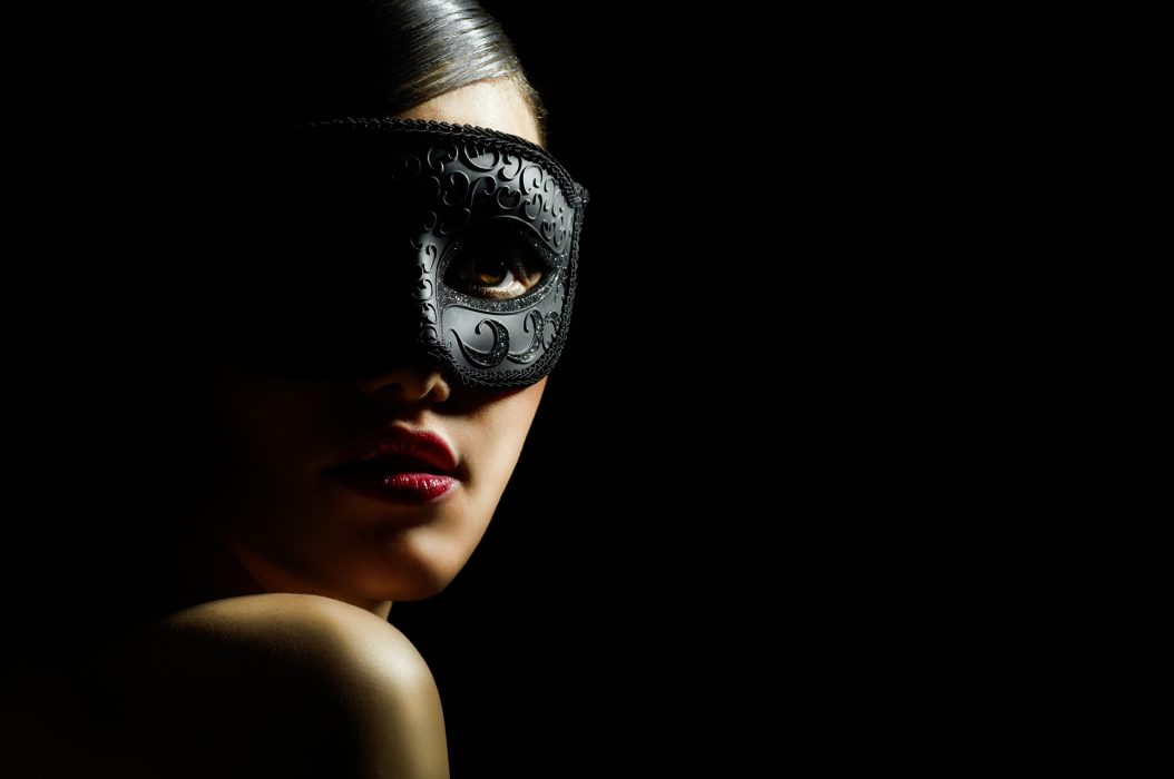 cute girl in masquerade mask